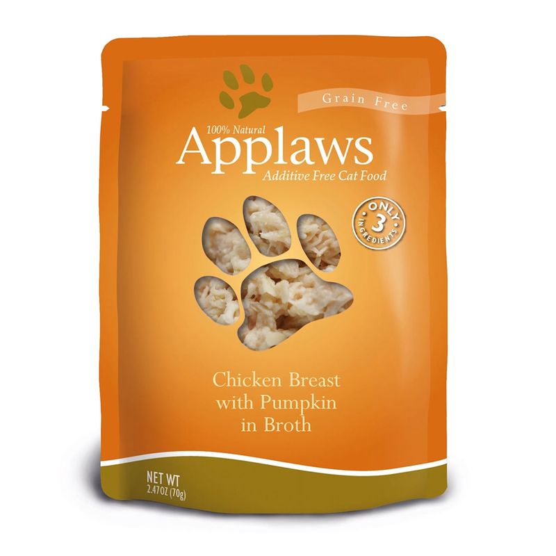 APPLAWS, Piept Pui și Dovlecel, plic hrană umedă pisici, 70g