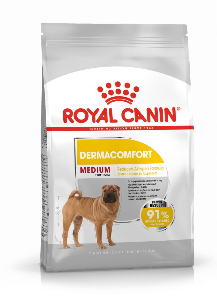 Royal Canin Medium Dermacomfort hrana uscata caine, prevenirea iritatiilor pielii 12kg