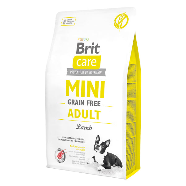 Hrana uscata pentru caini Brit Care, Grain Free, Mini Adult, Miel, 2 Kg