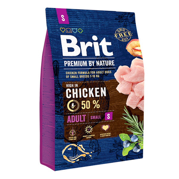Hrana uscata pentru caini Brit Premium, Adult S, 3Kg