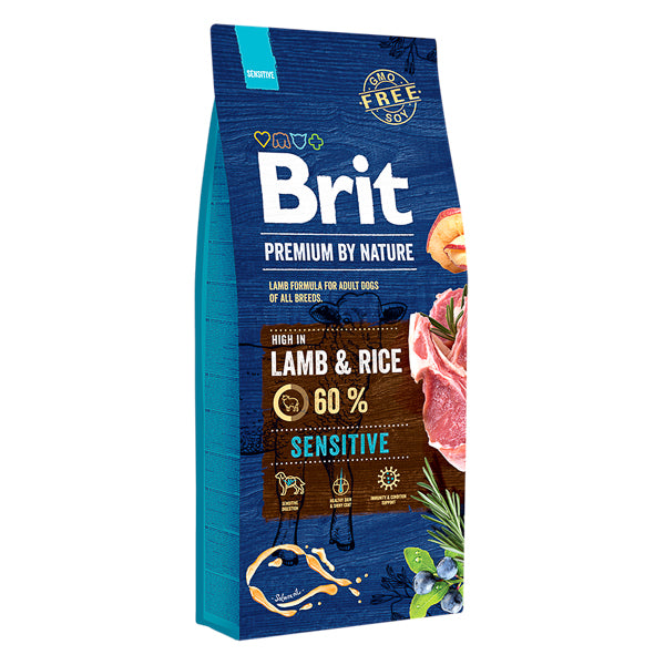 Hrana uscata pentru caini Brit Premium, Sensitive, Miel