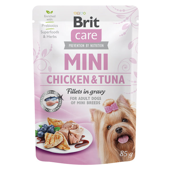 Brit Care Dog Mini Plic, hrana umeda, File pui si miel, în sos 85g