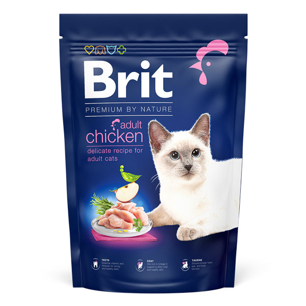 Hrana uscata pentru pisici Brit Premium By Nature Adult, Chicken, 1.5Kg