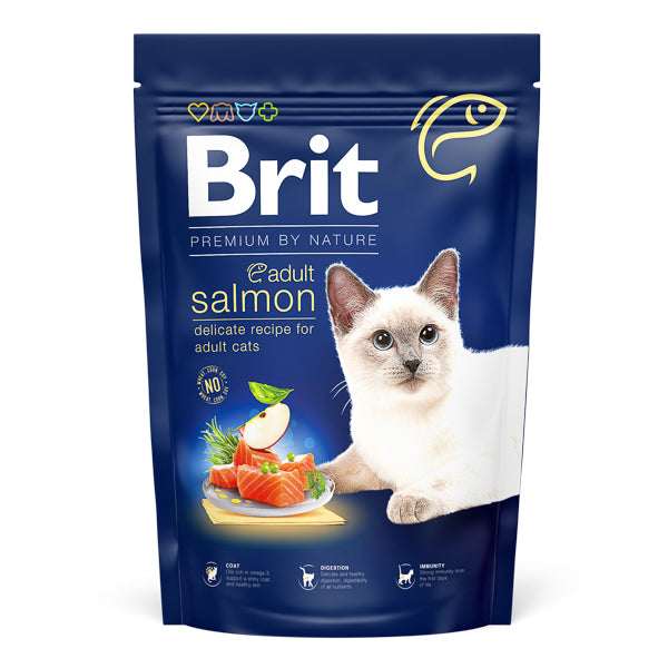 Hrana uscata pentru pisici Brit Premium By Nature Adult, Salmon, 1.5Kg