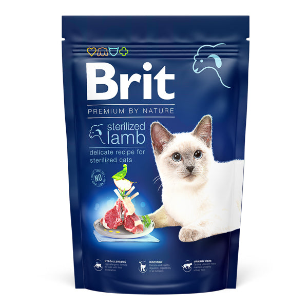 Hrana uscata pentru pisici Brit Premium By Nature Sterilized, Lamb, 1.5Kg