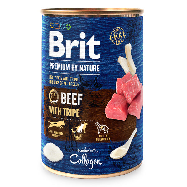 Hrana umeda pentru caini Brit Premium, Beef With Tripes