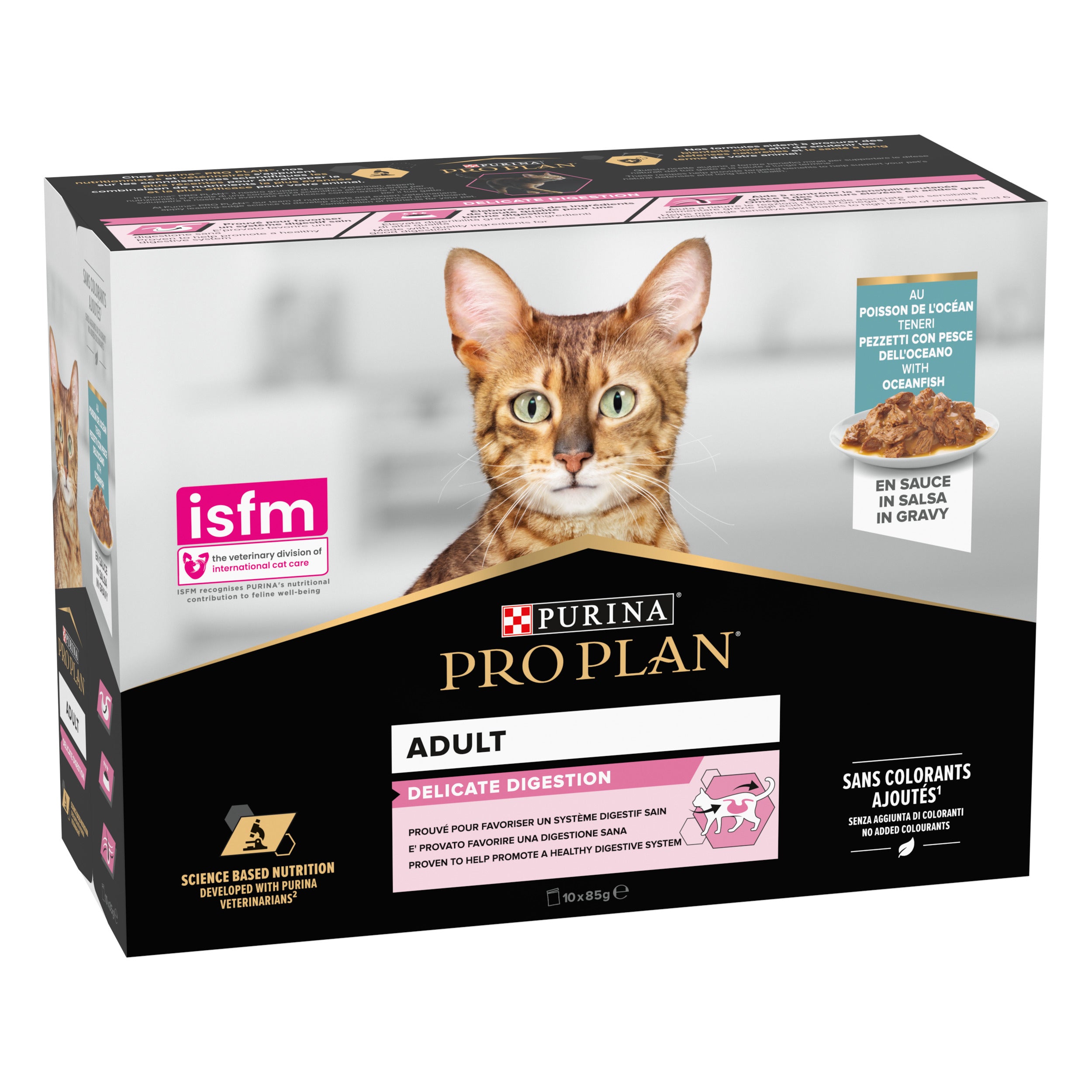 Hrana umeda pentru pisici, Pro Plan Delicate Digestion, Peste oceanic in sos, 85g