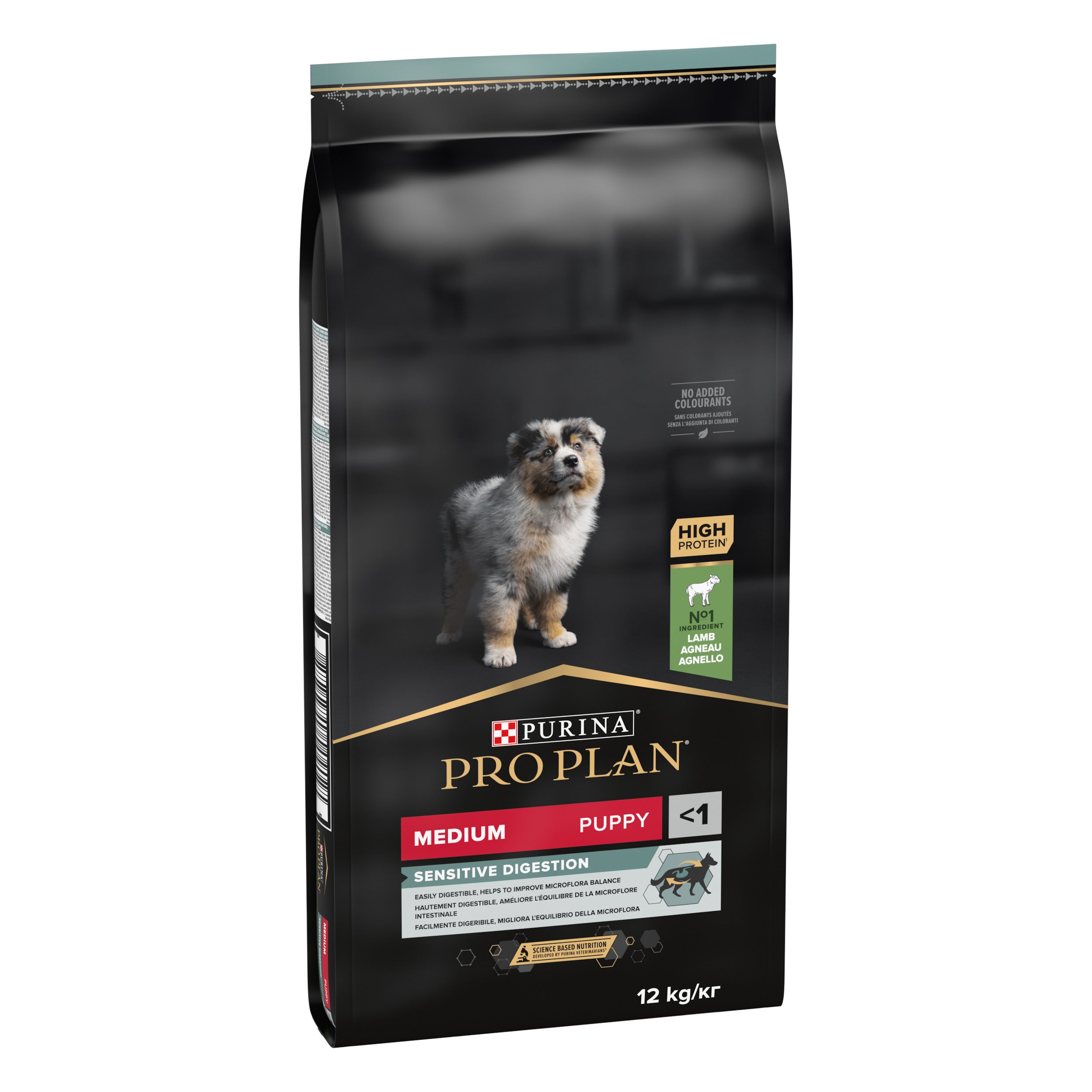 Hrana uscata pentru caini Pro Plan Medium Puppy, Sensitive Digestion, Miel, 12kg