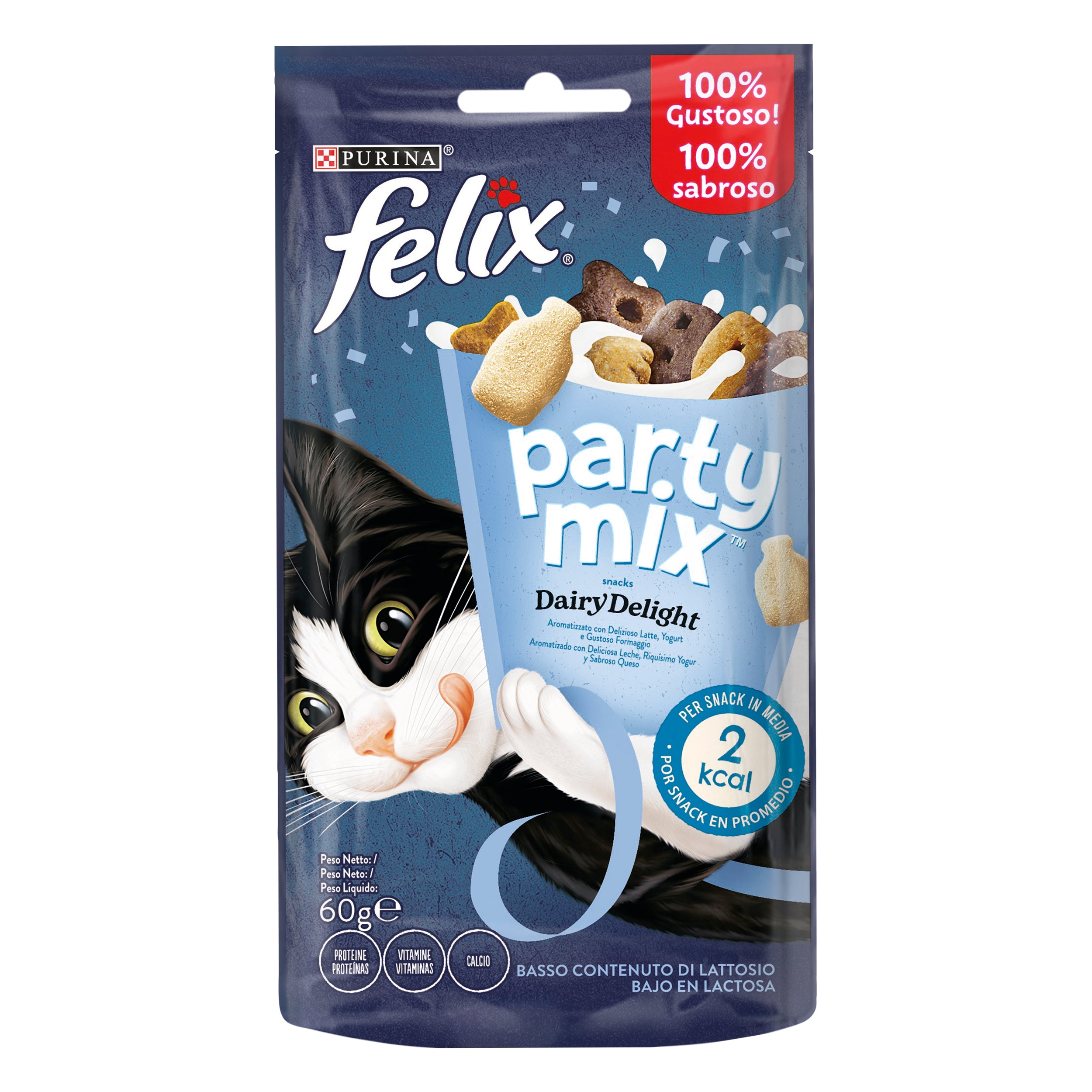 Recompense pentru pisici Purina Felix Party Mix Dairy Delight, 60 g