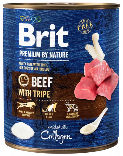 Hrana umeda pentru caini Brit Premium, Beef With Tripes