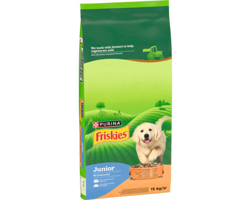 Hrana uscata pentru caini Friskies Junior, Pui & Legume