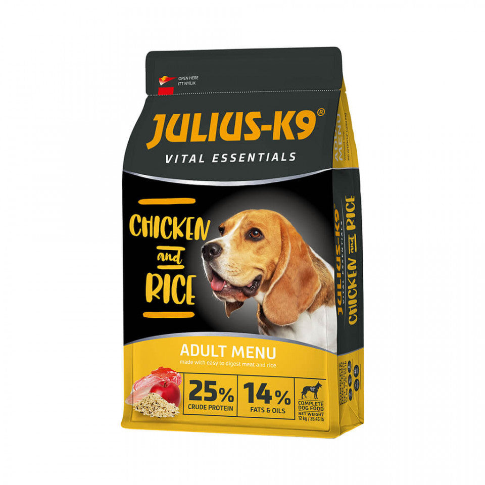 Julius K9 Adult - Hrana uscata caini - Pasari de curte si Orez - 12kg