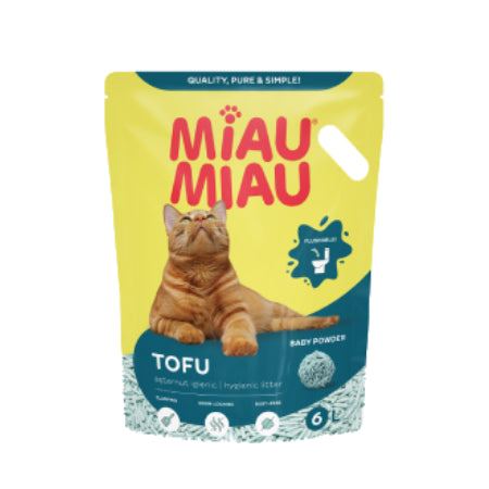 Asternut Pisici MIAU MIAU Tofu Baby Powder 6L