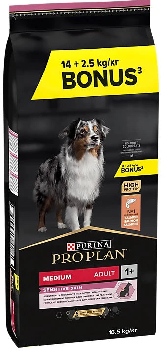 Hrana uscata pentru caini Pro Plan Medium Adult, Piele Sensibila, Somon