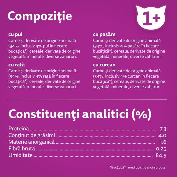 Whiskas hrana umeda pentru pisici adulte cu carne de pasare in sos