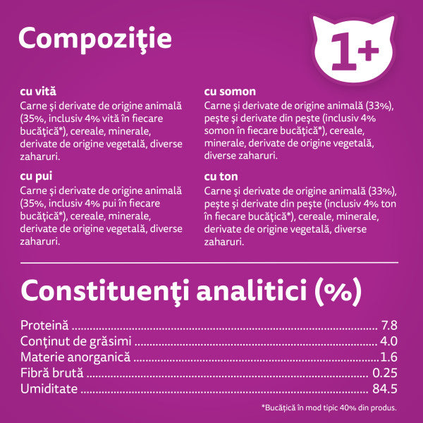 Whiskas hrana umeda pentru pisici adulte, selectii de carne in aspic 12 x 85 g