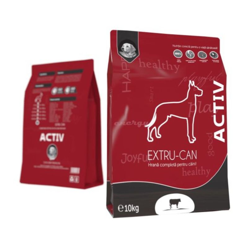 EXTRU-CAN Activ, Vită, hrană uscată câini, activitate intensă, 10kg