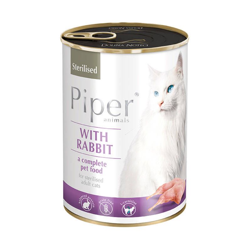 Hrana umeda pentru pisici, Piper Cat Sterilised, carne de iepure 400g