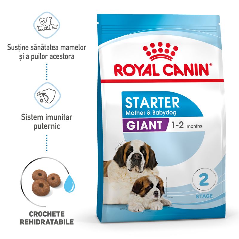 Royal Canin Giant Starter Mother & Babydog, mama și puiul, hrană uscată câini, 15kg