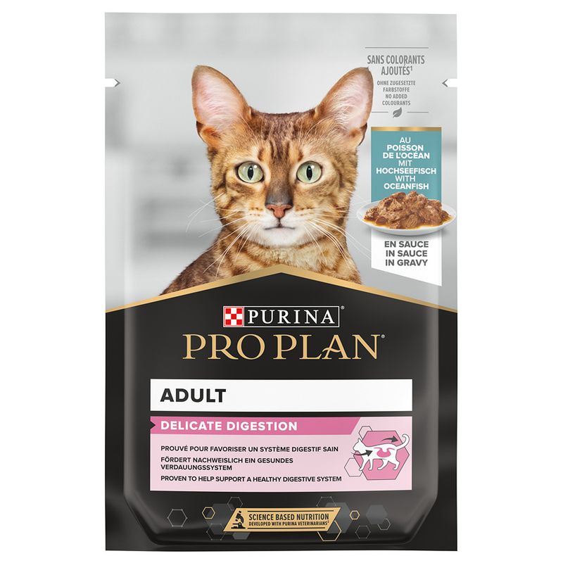Hrana umeda pentru pisici Pro Plan Delicate Nutrisavour, Peste Oceanic in sos, 85g