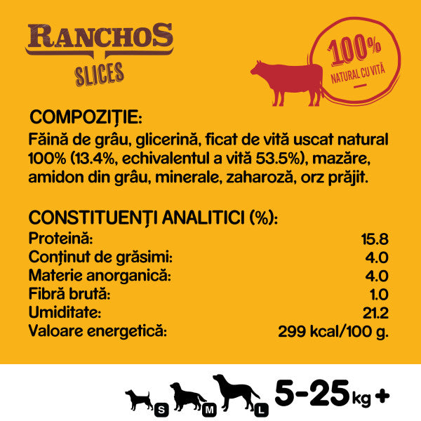 Pedigree Ranchos Slices recompense pentru caini, cu vita