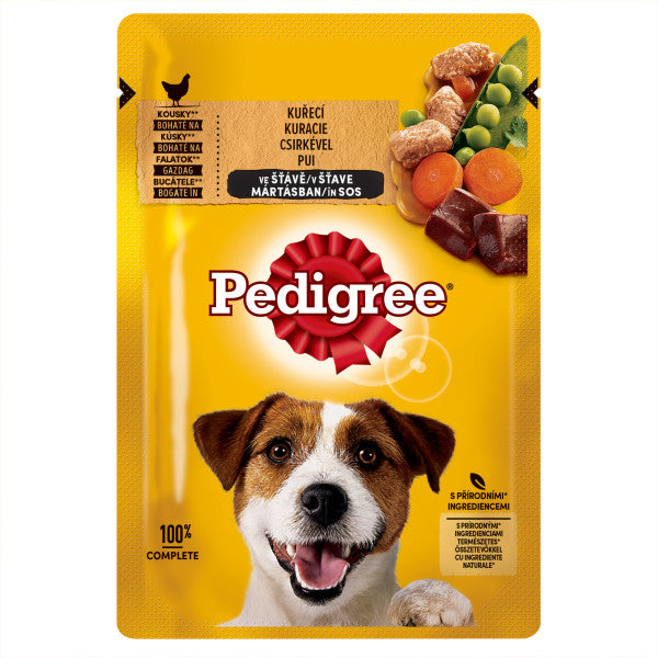 Pedigree hrana umeda pentru caini adulti, cu pui si legume in sos