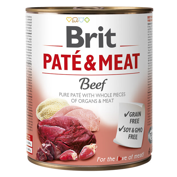 Hrana umeda pentru caini Brit Pate & Meat, Vita, 800g