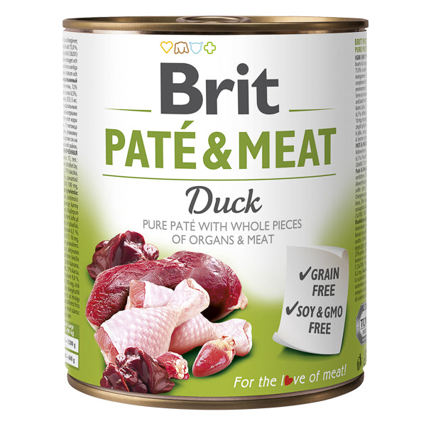 Hrana umeda pentru caini Brit Pate & Meat, Rata, 800g