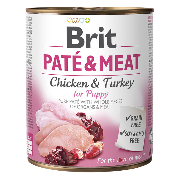 Hrana umeda pentru caini Brit Pate & Meat, Puppy, 800g