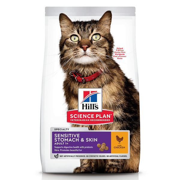 Hrana uscata pisici, Hill's SP Feline Adult Skin and Stomach Chicken 1.5 kg