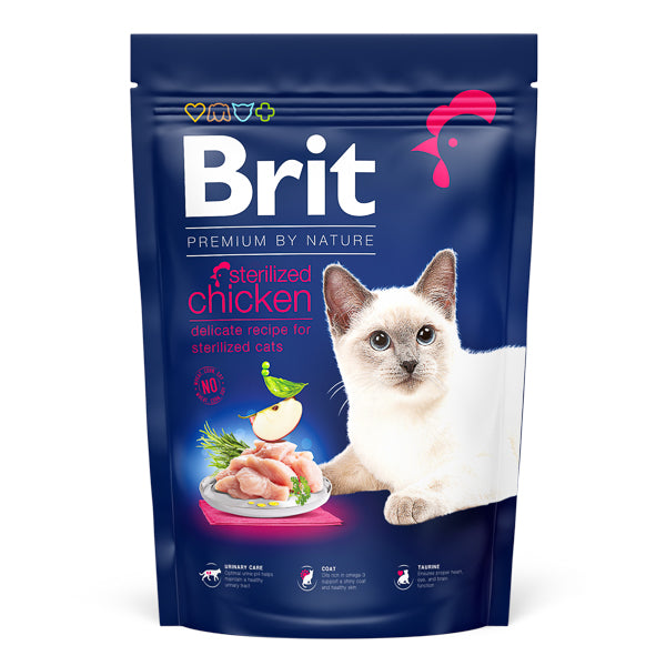 Hrana uscata pentru pisici Brit Premium By Nature Sterilized, Chicken, 1.5Kg