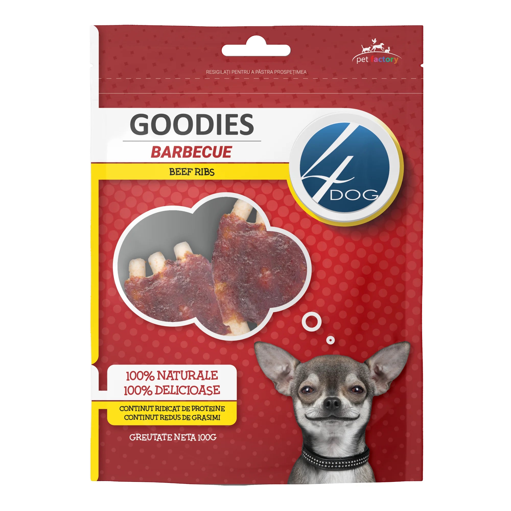 Recompense Caini 4DOG GOODIES Barbecue Beef Ribs 100g