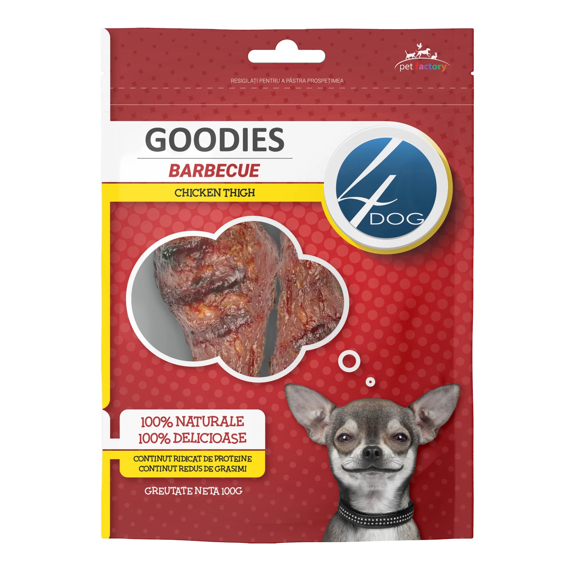 Recompense Caini 4DOG GOODIES Barbecue Chicken Thigh 100g