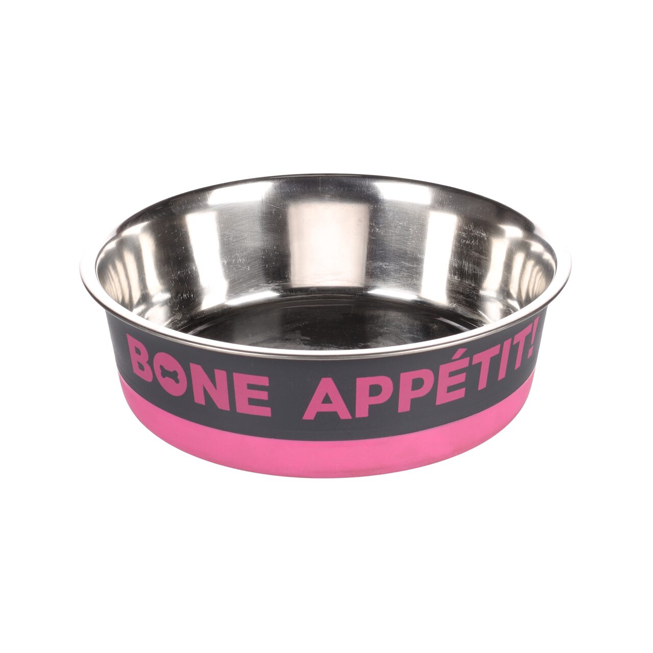 Castron pentru caini din inox bone appetit fuchsia Flamingo 21.5cmx1700ml