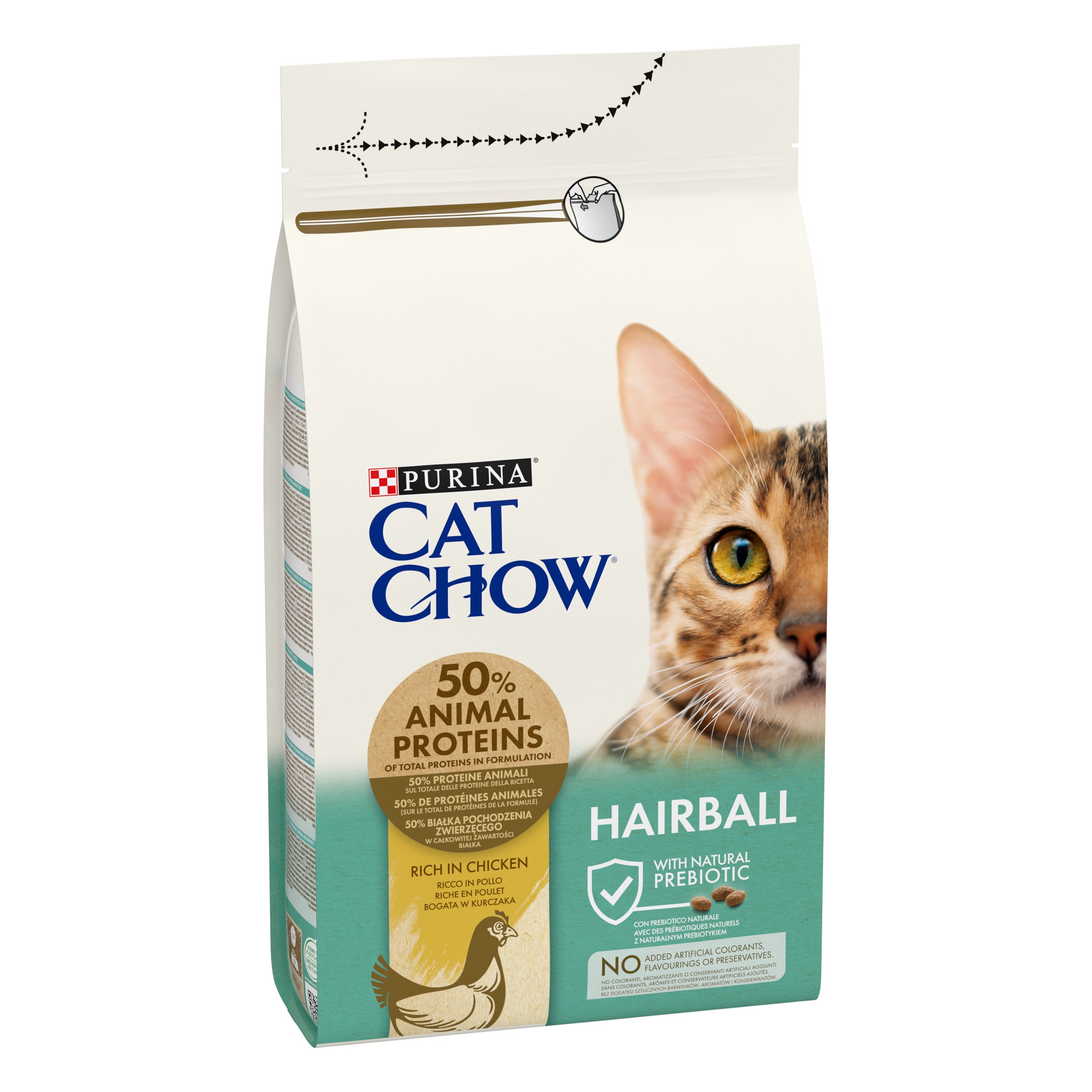 PURINA CAT CHOW HAIRBALL CONTROL, cu Pui, hrană uscată pentru pisici