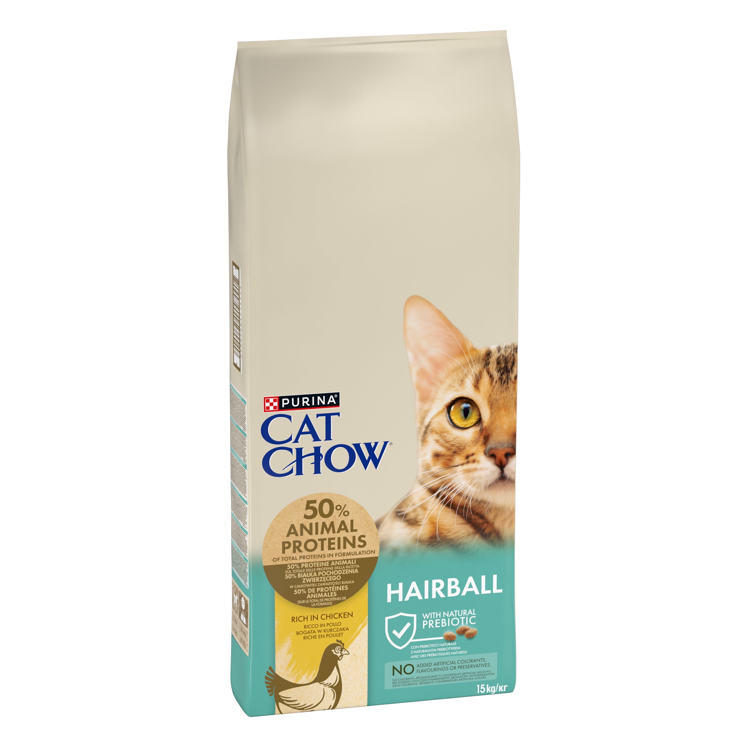 PURINA CAT CHOW HAIRBALL CONTROL, cu Pui, hrană uscată pentru pisici