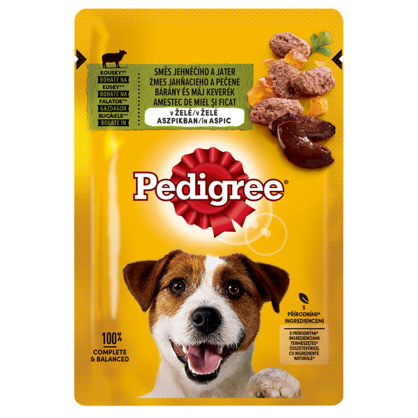 Pedigree hrana umeda pentru caini adulti, cu miel in aspic