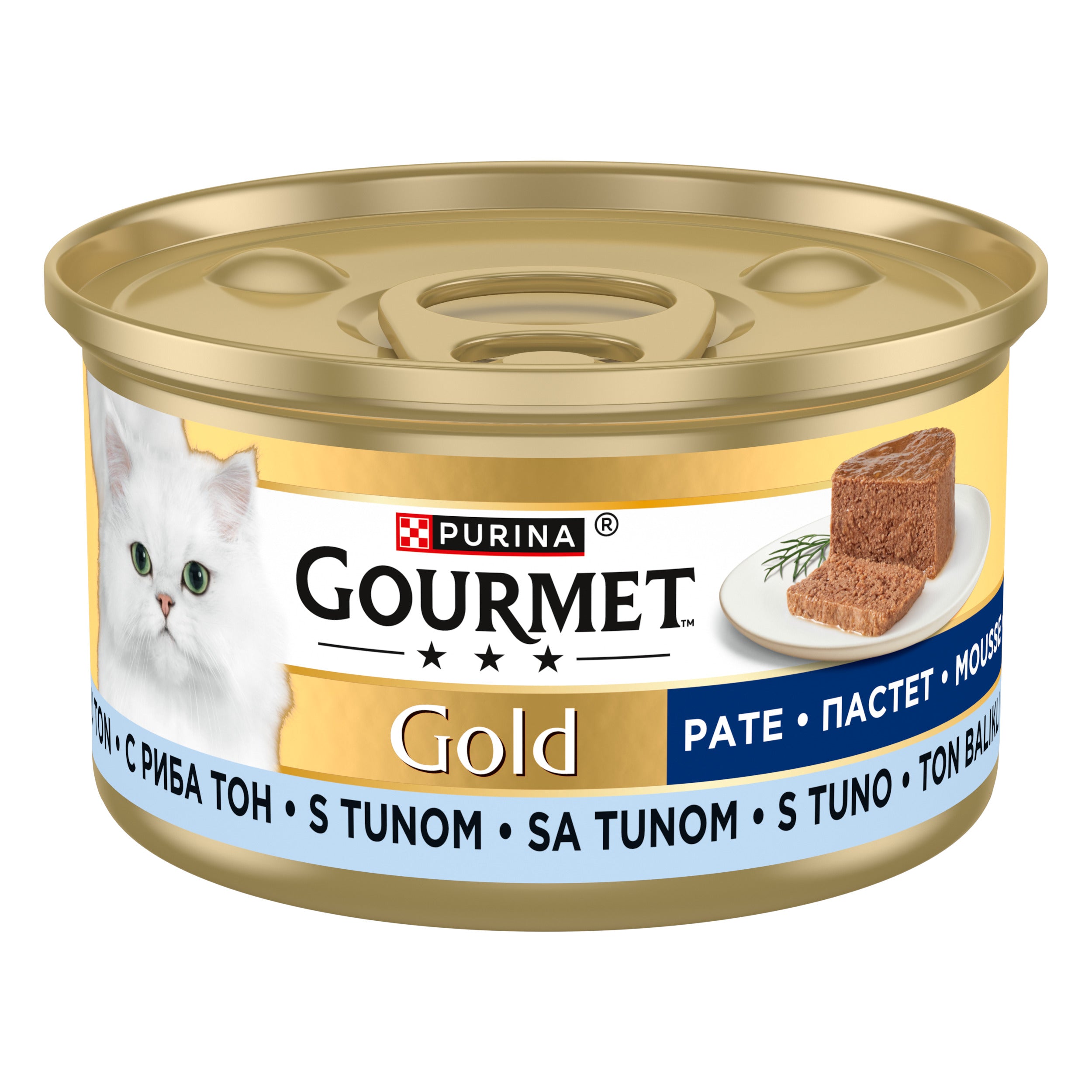 PURINA GOURMET GOLD, cu Ton, pate, hrană umedă pentru pisici, 85g