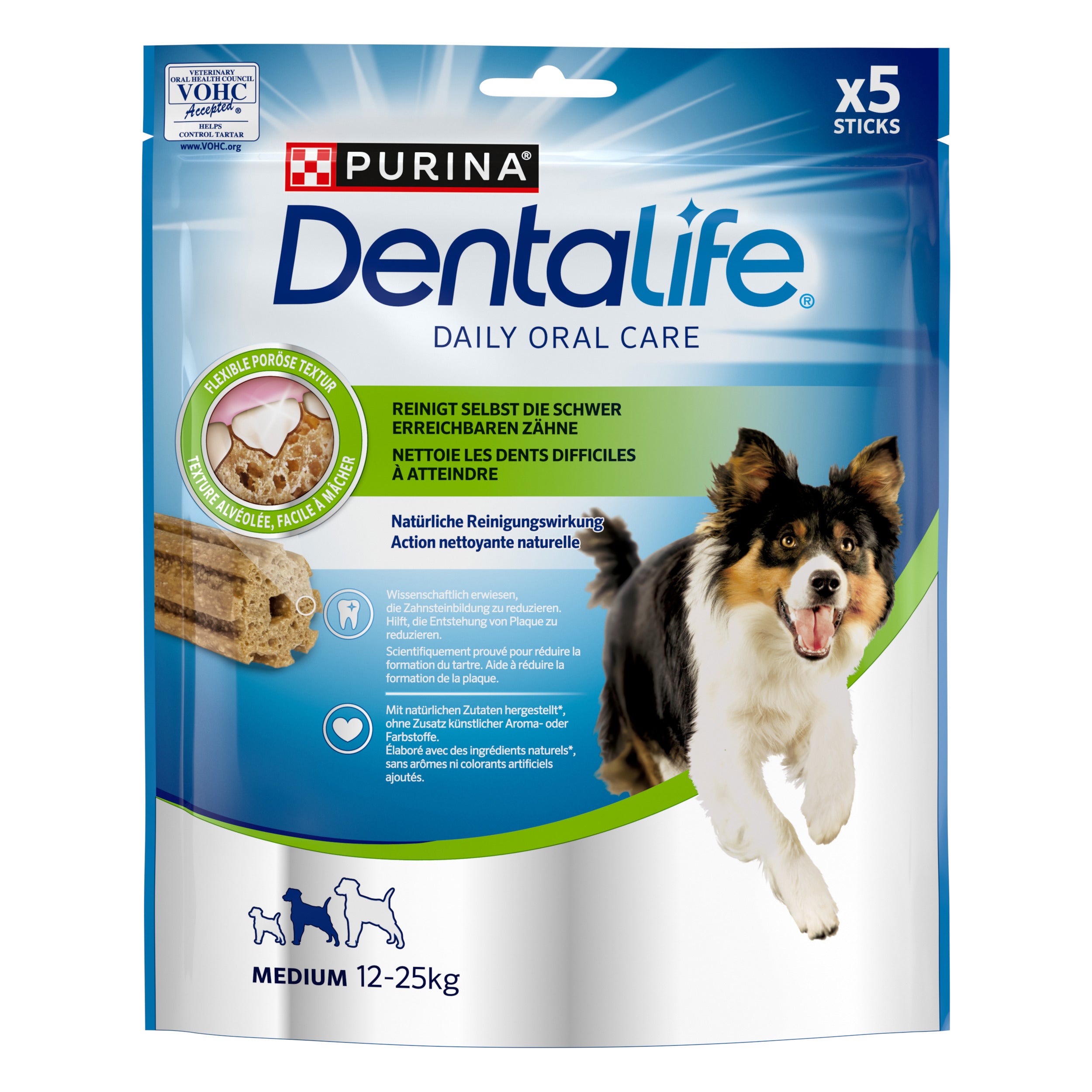 Recompense pentru caini de talie medie, Purina Dentalife Medium 142g