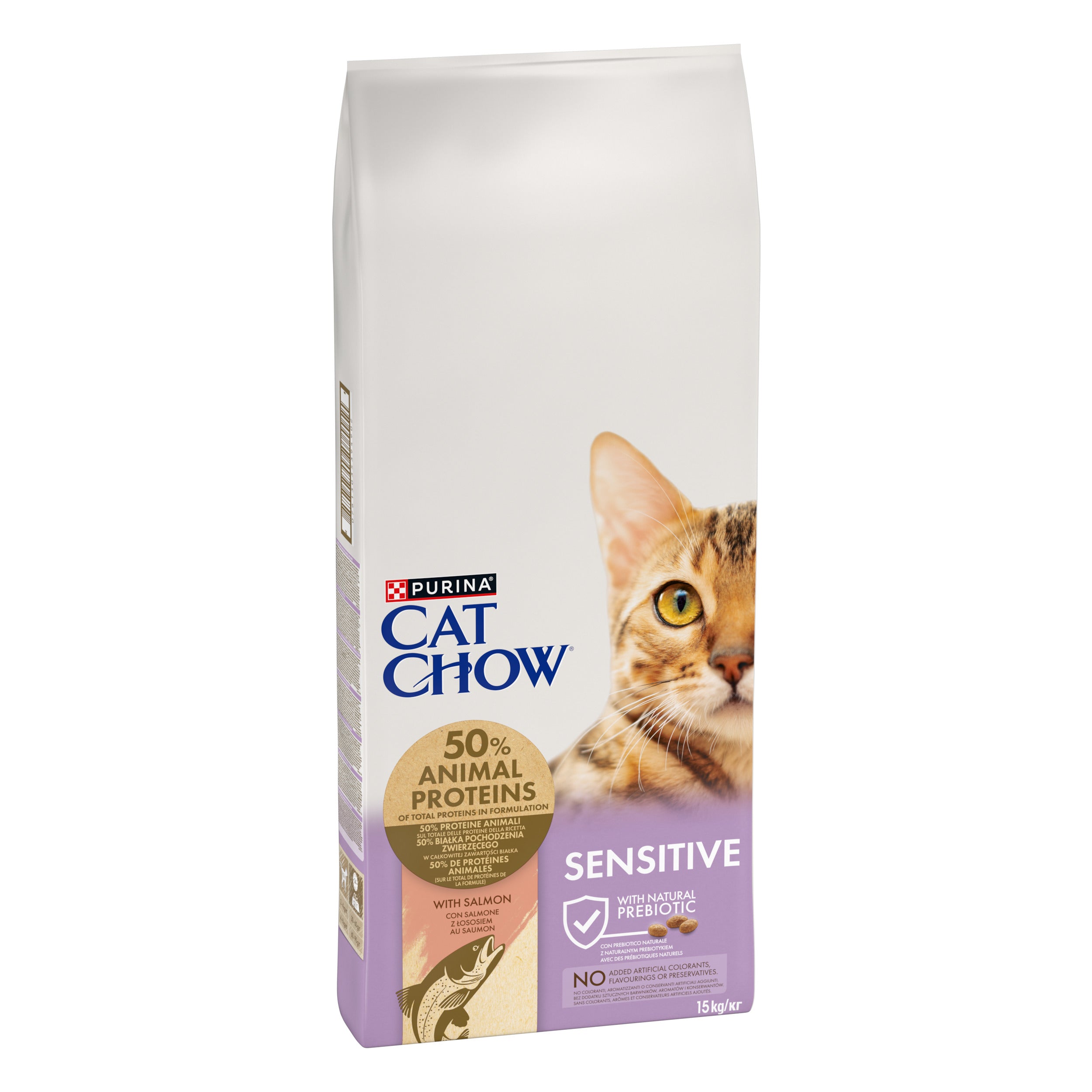 PURINA CAT CHOW SENSITIVE, cu Somon, hrană uscată pentru pisici