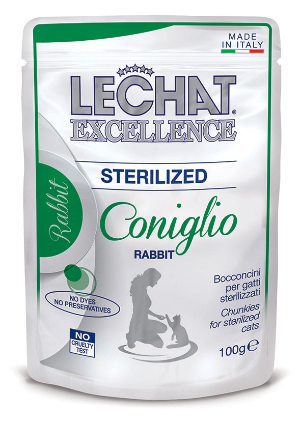 Hrana Umeda Pentru Pisici, LeChat Excellence Steril, Cu Iepure, 100g