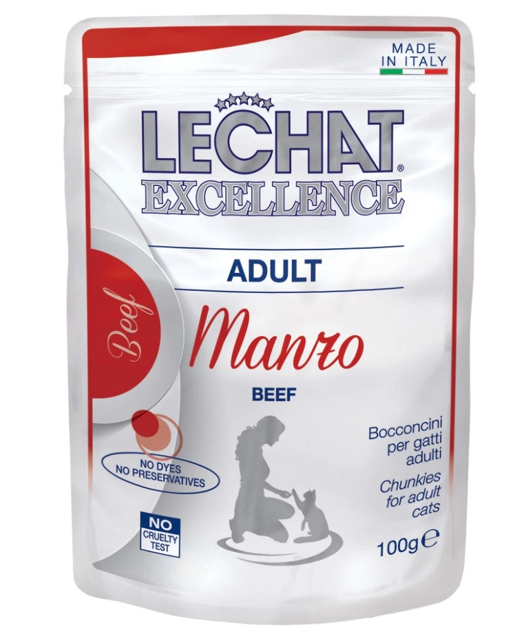 Hrana Umeda Pentru Pisici, LeChat Excellence Adult, Cu Vita, 100g