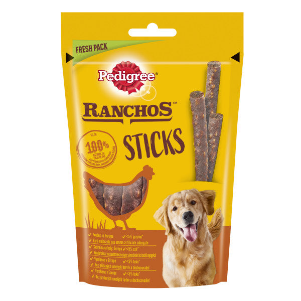 Pedigree Ranchos Sticks recompense pentru caini, cu pui