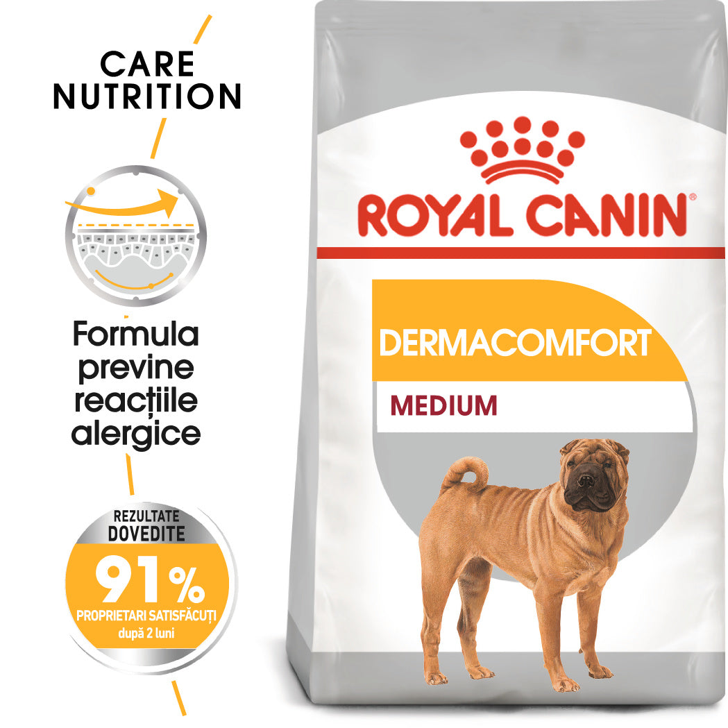 Royal Canin Medium Dermacomfort hrana uscata caine, prevenirea iritatiilor pielii 12kg