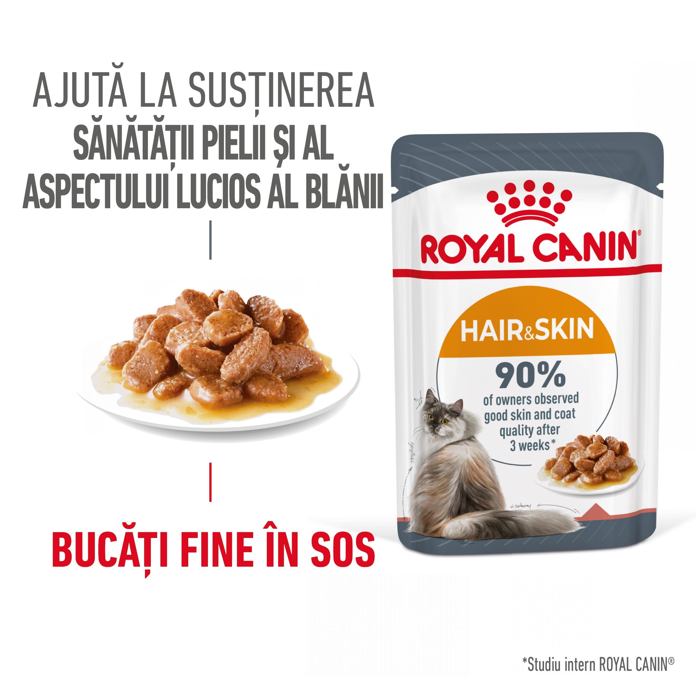 Royal Canin Hair&Skin Care Adult hrana umeda pisica, piele si blana (in sos)