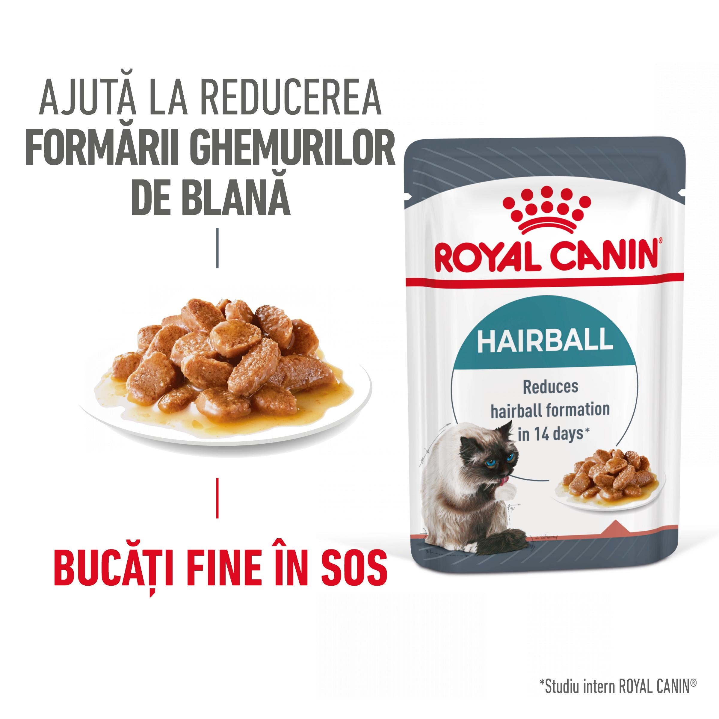 Royal Canin Hairball Care Adult hrana umeda pisica, limitarea ghemurilor de blana (in sos)