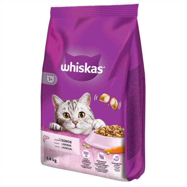 Whiskas hrana uscata cu somon pentru pisici adulte 1.4kg