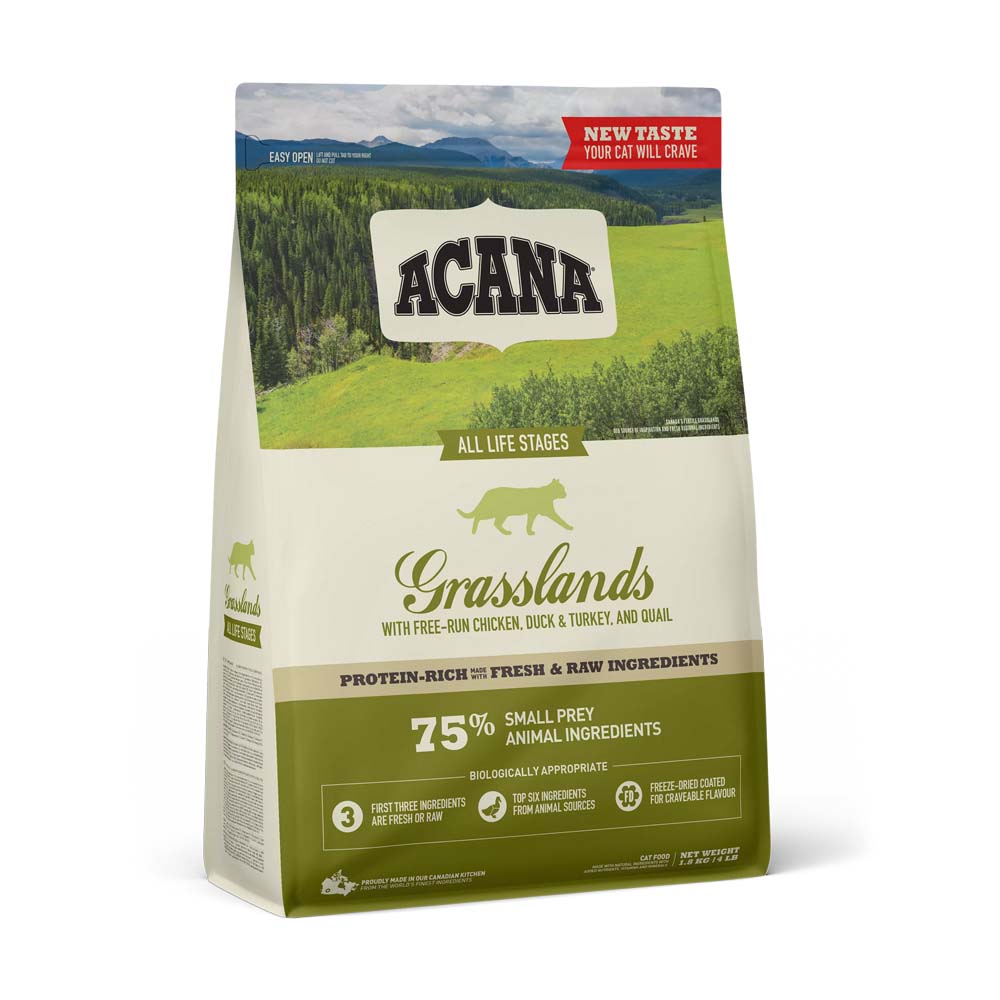 ACANA Highest Protein Grasslands, hrană uscată fără cereale pisici, 1.8kg