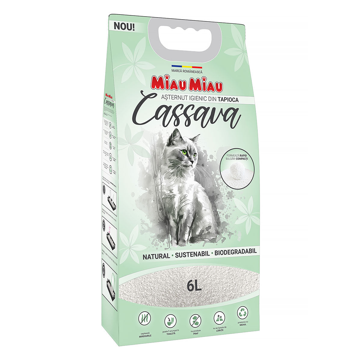 Asternut Pisici MIAU MIAU Cassava 6L