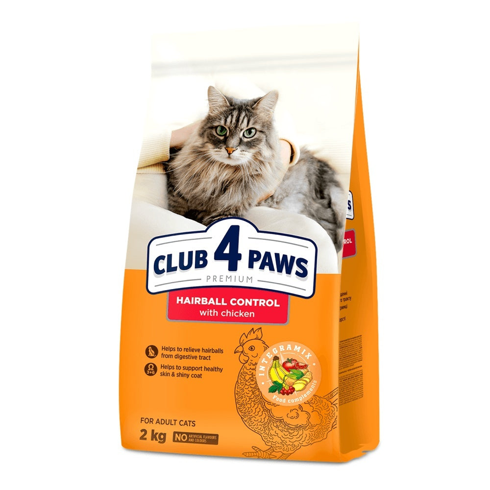 Club 4 Paws Cat Hairball - Hrana uscata premium - Pui - 2kg